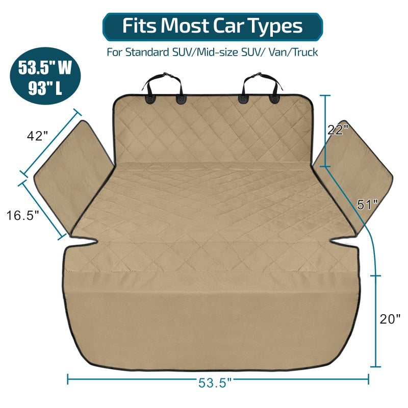 Veckle Cargo Liner, SUV Cargo Cover for Dogs with Side Flaps Hammock Water Resistant Nonslip Dog Seat Cover Area Protector Scratchproof for Large SUVs Sedans Vans - Image 2